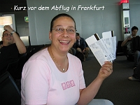 Kurz vor dem Abflug in Frankfurt